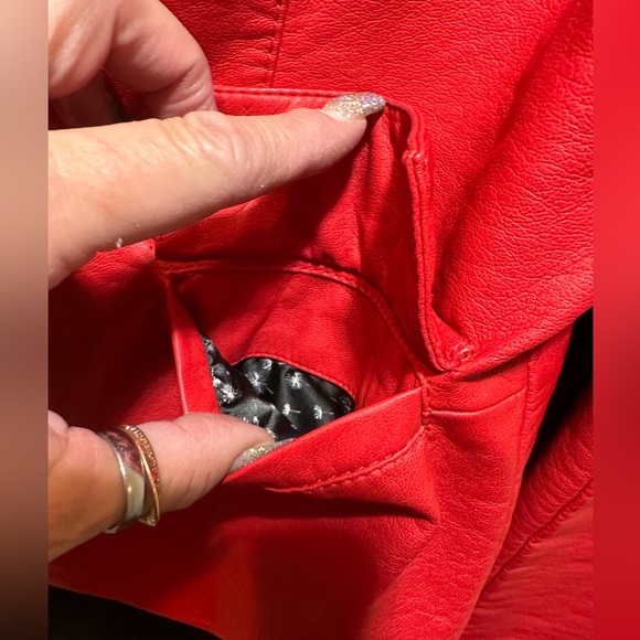 BLACK RIVET {Women's Red Faux Leather Blazer/Jacket. Size M - Picture 8 of 15